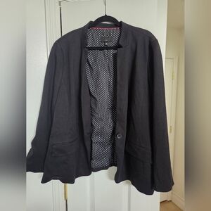 ​Talbots Aberdeen Knit Blazer Black Single Button Career Jacket Plus Size 22W
